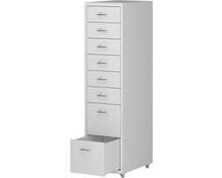 Kantoorkast Kökar op wielen 109x28x41 cm wit [en.casa]