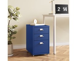 Kantoorkast Kökar op wielen 48x28x41 cm blauw [en.casa]