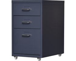 Kantoorkast Kökar op wielen 48x28x41 cm grijs [en.casa]