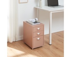 Kantoorkast Kökar op wielen 48x28x41 cm lichtbruin [en.casa]