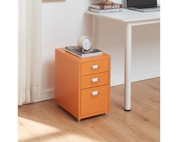 Kantoorkast Kökar op wielen 48x28x41 cm oranje [en.casa]