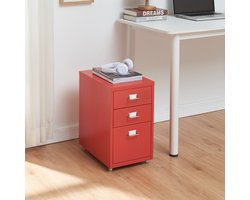 Kantoorkast Kökar op wielen 48x28x41 cm rood [en.casa]