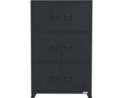 Kantoorkast met drie niveaus magnetische sluiting 75x40x120 cm antraciet staal ML design