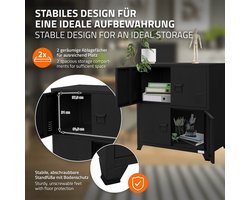 Kantoorkast met twee niveaus magnetische sluiting 75x40x80,5 cm zwart staal ML design