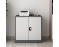 Kantoorkast Molise 90x40x90 cm donkergrijs en lichtgrijs