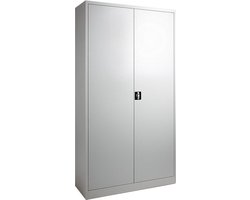 Kantoorkast of draaideurkast 195x120x60cm in wit staal