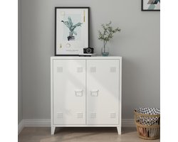 Kantoorkast Oripää metaal 90x80x33 cm wit