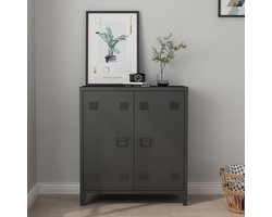 Kantoorkast Oripää metaal 90x80x33 cm zwart