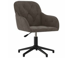 Kantoorstoel | Bureaustoel | Werkstoel | Gamestoel draaibaar fluweel donkergrijs