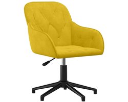 Kantoorstoel | Bureaustoel | Werkstoel | Gamestoel draaibaar fluweel geel