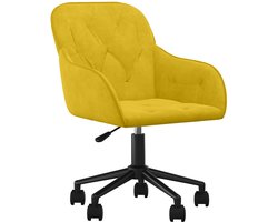 Kantoorstoel | Bureaustoel | Werkstoel | Gamestoel draaibaar fluweel geel