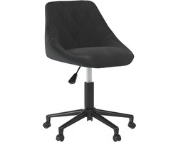 Kantoorstoel | Bureaustoel | Werkstoel | Gamestoel draaibaar fluweel zwart