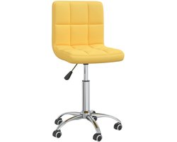 Kantoorstoel | Bureaustoel | Werkstoel | Gamestoel draaibaar stof mosterdgeel