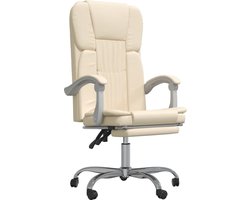 Kantoorstoel | Bureaustoel | Werkstoel | Gamestoel verstelbaar kunstleer crèmekleurig