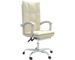 Kantoorstoel | Bureaustoel | Werkstoel | Gamestoel verstelbaar kunstleer crèmekleurig