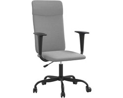 Kantoorstoel | Bureaustoel | Werkstoel | Gamestoel verstelbare hoogte stof lichtgrijs