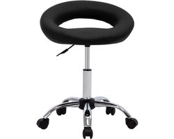 Kantoorstoel | Bureaustoel | Werkstoel rollend kunstleer zwart