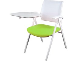 Kantoorstoel Klapbaar - Vergaderstoel Bijzetstoel - Thuiswerken Ontspannen - Ergonomisch Ontwerp - One Size - Groen met schrijfplank