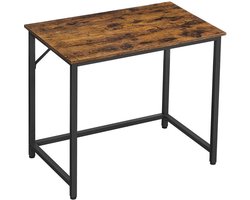 Kantoortafel - Smalle Kantoortafel - Smalle Kantoortafel In Industrieel Ontwerp - Computerbureau - Bureaubureau - Gamingbureau - Stabureau - Hoekbureau - Werkstationbureau - Spaanplaat - Staal - Vintage Bruin-zwart - 80 x 50 x 75 cm (L x B x H)