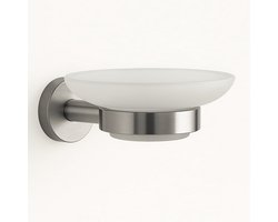 Kapitan Moderno Glazen Zeepschaal – RVS 304 Ophanging – Matglas – AISI 18/10 – Geborsteld Satijn