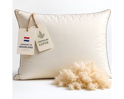 Kapok Hoofdkussen 60x70 cm - Verkoelend & Ventilerend - 100% Natuurlijke Java Kapok - Aanpasbaar met Rits