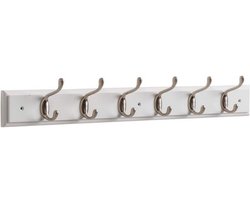 Kapschuur met 6 haken, nikkel op Parijs wit