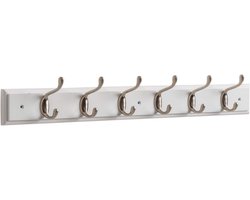 Kapschuur met 6 haken, nikkel op Parijs wit
