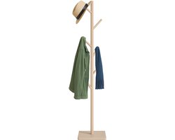 kapstok boom - 8 haken - 177 x 30 x 30 cm - staand - 3 mogelijke hoogtes - beige