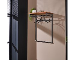 Kapstok Custom Hoog 2x4 Haken Massief Acacia Naturel - Giga Meubel