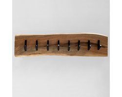 Kapstok David industrieel 90cm lang acacia hout muurdecoratie