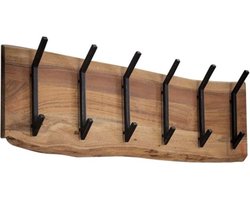 Kapstok Edge 2x6 Haaks Acacia Naturel 100cm