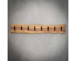 Kapstok Edge | 8 haken | bruin / zwart | hout / metaal | 90 x 15 cm | hal | modern design