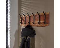 Kapstok Elliott Acacia, met 2 x 6 haken - Massief acacia naturel