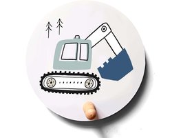 Kapstok Graafmachine-kinderkapstok-voertuigen-kinderkamer-babykamer-graafmachine-decoratie