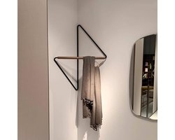 Kapstok Hoek Hanger - Wandhaak Kleding - Ruimte Besparen - Industrieel Gietijzer - 40cm tot 70cm - Zwart