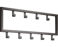 Kapstok Industrial van 50 cm breed met 9 haken - Zilver