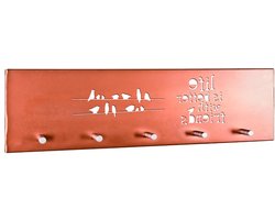 Kapstok – Koperkleurig metaal – 5 haken – 60 cm breed – Modern en robuust design