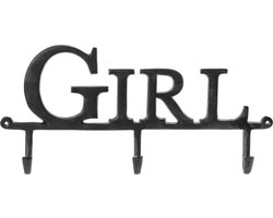 Kapstok met 3 kapstokhaken Girl Riverdale 40 x 28 cm zwart - Wandkapstokken voor meisjes