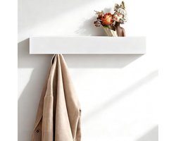 Kapstok met plank en 5 verborgen haken, wit, garderobe voor woonkamer en hal