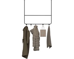 Kapstok metaal - 100cm - dunne ronde stang (zwart stalen plafond kapstok - plafondrek - hangende kapstok - handdoekenrek - kledingrek - kapstokhaken - S-haken)