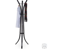 kapstok - metaal - 175 cm - 9 haken - vrijstaand - modern - tot 30 kg - zwart