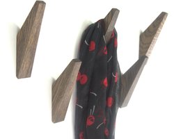 Kapstok - muurhaak - jashaak - donkerbruin eiken - model "TUSK"