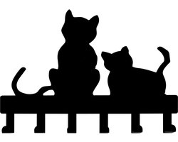 Kapstok poes kat kinderkamer - wandkapstok poezen katten 6 haken babykamer
