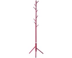 Kapstok – Rood metaal – 8 haken – Ø48 cm, 173 cm hoog – Modern en opvallend