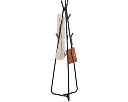 kapstok staand - 9 haken - metaal - 157 x 40 x 48 cm - driehoekig - zwart