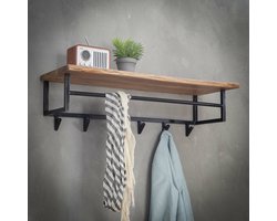 Kapstok Toni 100cm, met 6 haken - Massief acacia naturel