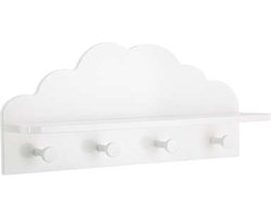 Kapstok Witte wolk - 4 haken - Kinderdecoratie-kinderkapstok