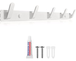 Kapstok Zware en zelfklevende wandhaken met 5 haken voor kleding - Multifunctionele kapstokhangers kapstok