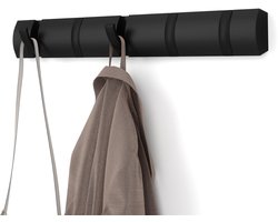 Kapstok - Zwarte wandhaken Heavy Duty 5 haken opvouwbaar - handdoekhaken badkamer - ruimte aluminium kapstok