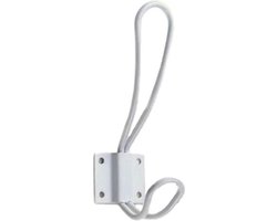 Kapstokhaak | 1 stuk | Wit | Lengte 140mm | Metaal | Ophanghaken met schroeven | Deurhaken | Ophanghaak | Kapstok | Kledinghaak | Muurhaak | FSW-Products